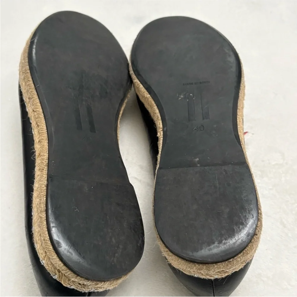 Miista Black Ballet Star-Embroidered Espadrille Flats - Women Size 40